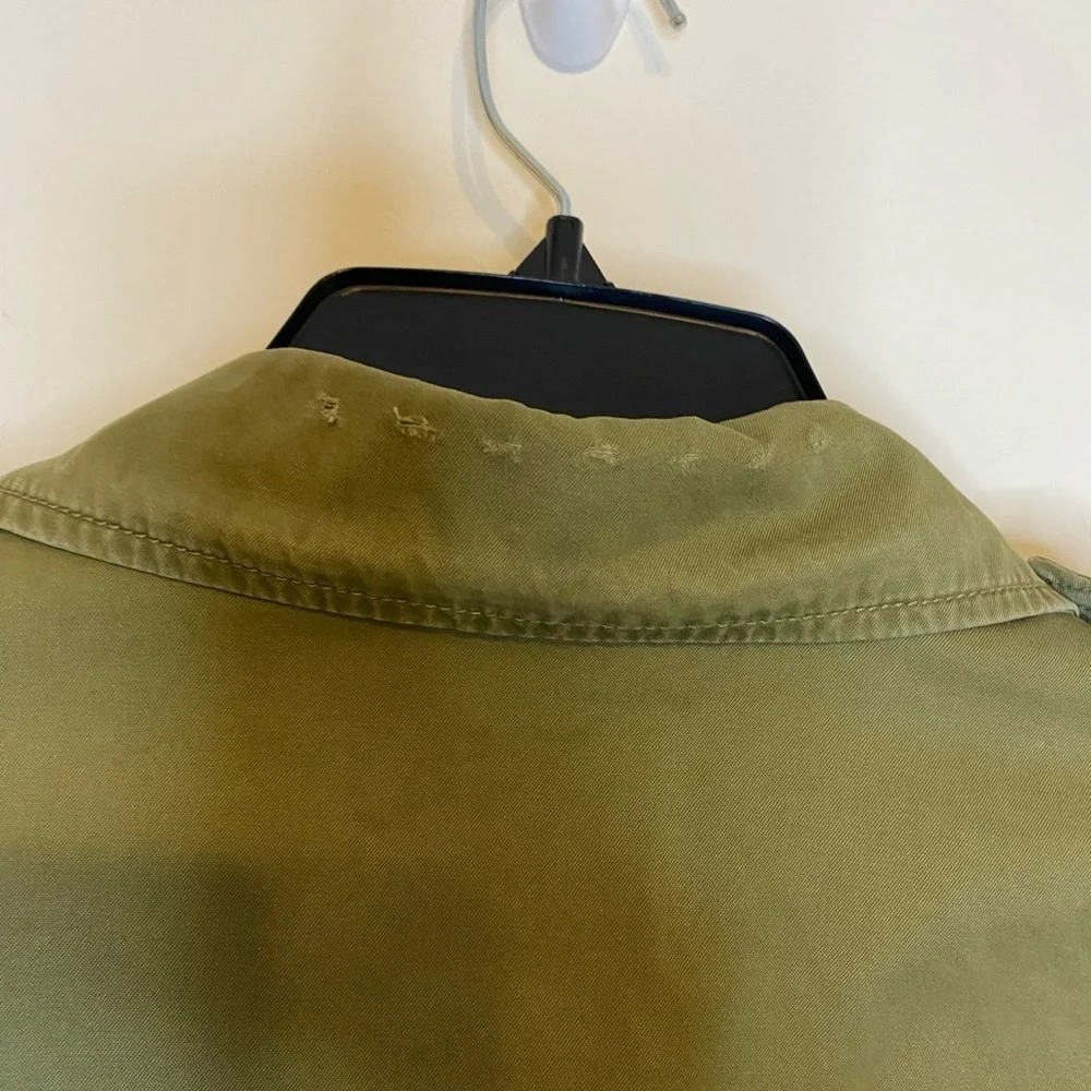 J Crew Classic Twill Chino Olive Green Military Style Jacket Punk Grunge Size 0 - Picture 9 of 15